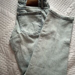 Aeropostale Mid Rise Ankle Straight Jeans - Light Blue